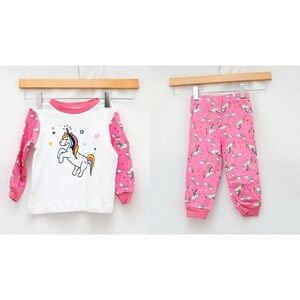 Set of pink unicorn pyjamas baby girl 12m infant Monkey Bars new NWOT top pants